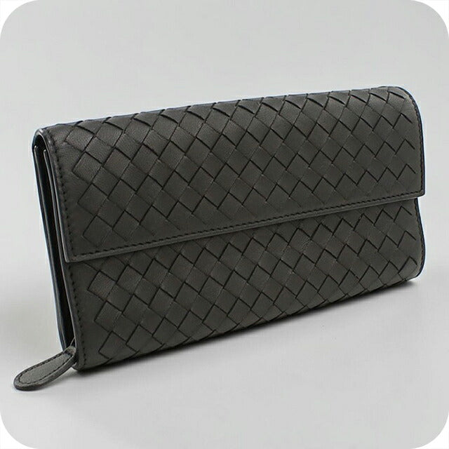 Used Bottega Veneta Long Wallet Bifold Unisex Brand BOTTEGA VENETA Intrecciato Large Flap Wallet Black USDBO118366011