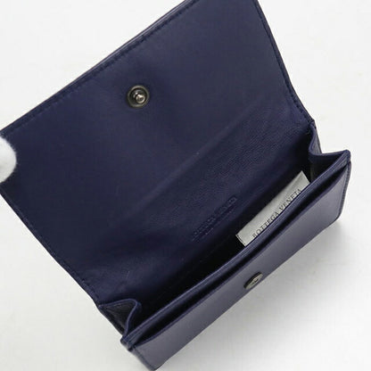 中古 ボッテガ・ヴェネタ 名刺入れ ユニセックス ブランド BOTTEGA VENETA イントレチャート ビジネスカードケース ネイビー USDBO118367011