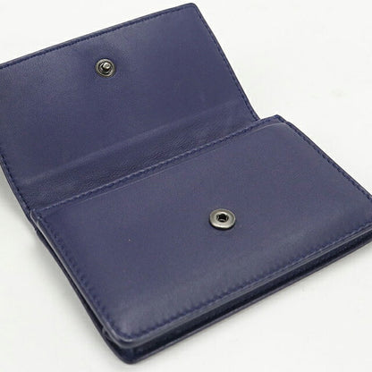 中古 ボッテガ・ヴェネタ 名刺入れ ユニセックス ブランド BOTTEGA VENETA イントレチャート ビジネスカードケース ネイビー USDBO118367011