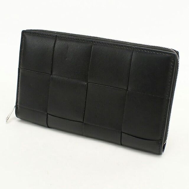 中古 ボッテガ・ヴェネタ 長財布ラウンドファスナー メンズ ブランド BOTTEGA VENETA カセット  748054 ブラック USDBO118499011