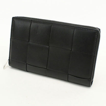 中古 ボッテガ・ヴェネタ 長財布ラウンドファスナー メンズ ブランド BOTTEGA VENETA カセット  748054 ブラック USDBO118499011