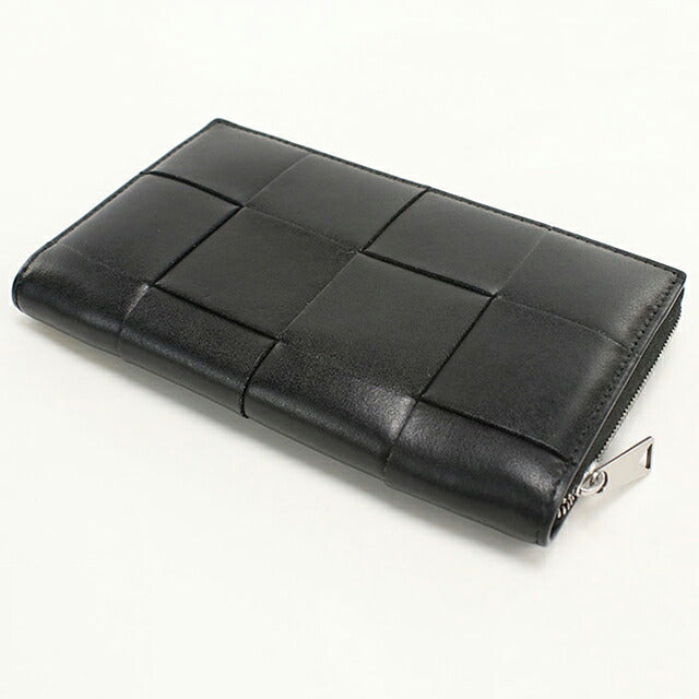 中古 ボッテガ・ヴェネタ 長財布ラウンドファスナー メンズ ブランド BOTTEGA VENETA カセット  748054 ブラック USDBO118499011