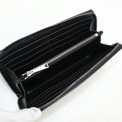 中古 ボッテガ・ヴェネタ 長財布ラウンドファスナー メンズ ブランド BOTTEGA VENETA カセット  748054 ブラック USDBO118499011