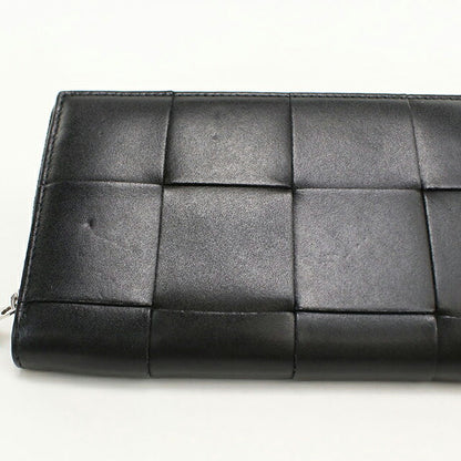 中古 ボッテガ・ヴェネタ 長財布ラウンドファスナー メンズ ブランド BOTTEGA VENETA カセット  748054 ブラック USDBO118499011