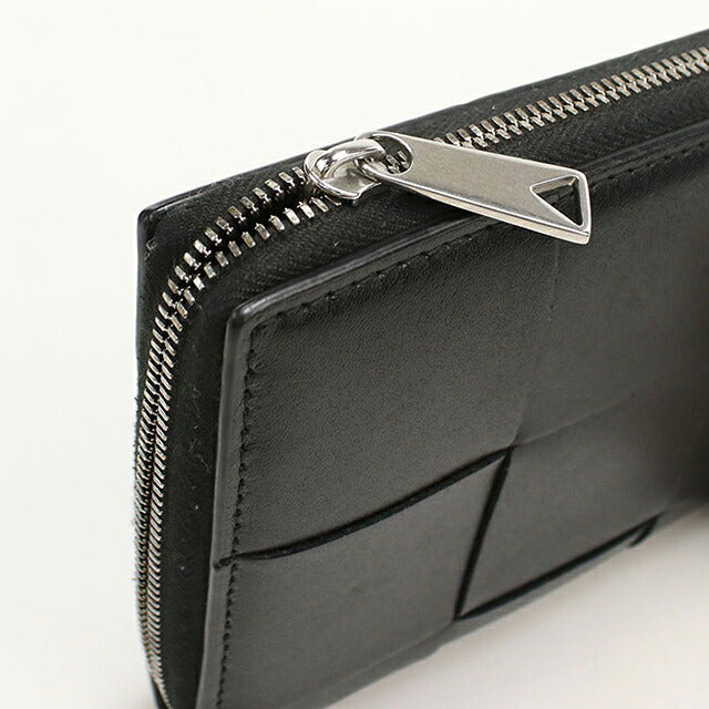中古 ボッテガ・ヴェネタ 長財布ラウンドファスナー メンズ ブランド BOTTEGA VENETA カセット  748054 ブラック USDBO118499011