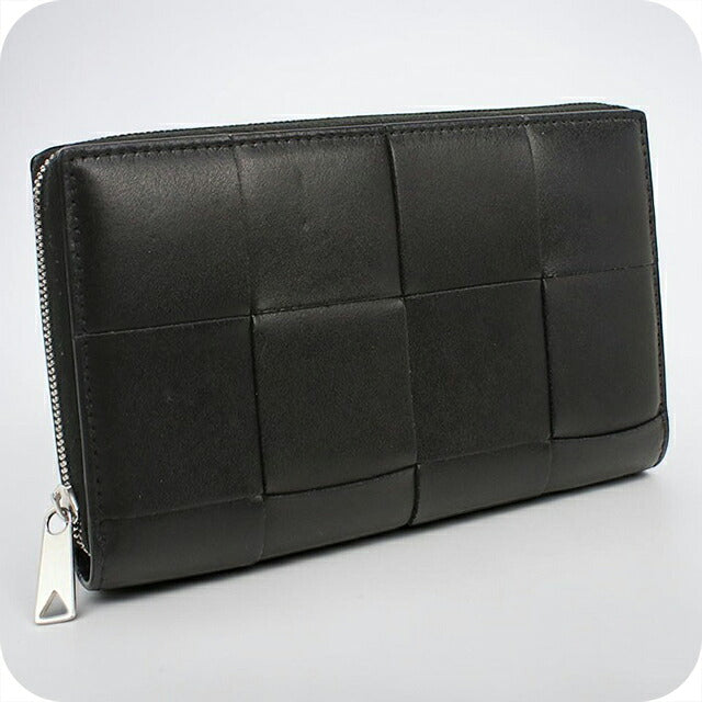 中古 ボッテガ・ヴェネタ 長財布ラウンドファスナー メンズ ブランド BOTTEGA VENETA カセット  748054 ブラック USDBO118499011