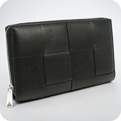 中古 ボッテガ・ヴェネタ 長財布ラウンドファスナー メンズ ブランド BOTTEGA VENETA カセット  748054 ブラック USDBO118499011