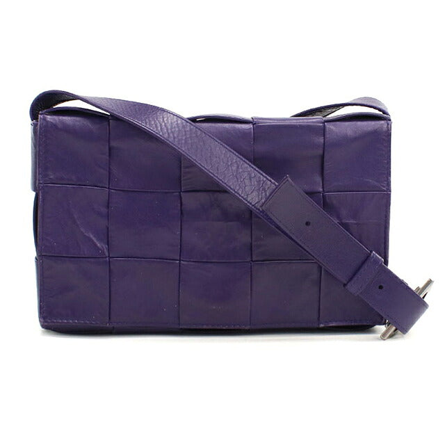 中古 ボッテガ・ヴェネタ 斜め掛け ショルダーバッグ ユニセックス ブランド BOTTEGA VENETA カセット  レザー パープル USDBO119225011