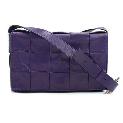 中古 ボッテガ・ヴェネタ 斜め掛け ショルダーバッグ ユニセックス ブランド BOTTEGA VENETA カセット  レザー パープル USDBO119225011