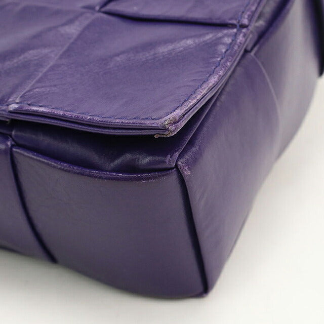 中古 ボッテガ・ヴェネタ 斜め掛け ショルダーバッグ ユニセックス ブランド BOTTEGA VENETA カセット  レザー パープル USDBO119225011
