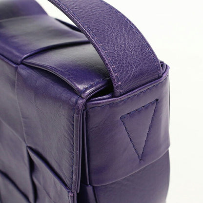 中古 ボッテガ・ヴェネタ 斜め掛け ショルダーバッグ ユニセックス ブランド BOTTEGA VENETA カセット  レザー パープル USDBO119225011
