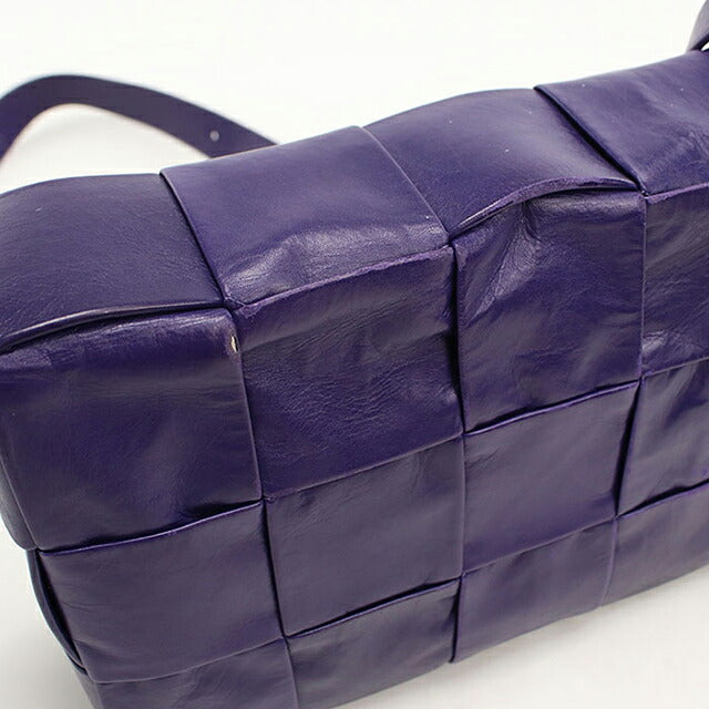 中古 ボッテガ・ヴェネタ 斜め掛け ショルダーバッグ ユニセックス ブランド BOTTEGA VENETA カセット  レザー パープル USDBO119225011