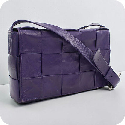 中古 ボッテガ・ヴェネタ 斜め掛け ショルダーバッグ ユニセックス ブランド BOTTEGA VENETA カセット  レザー パープル USDBO119225011
