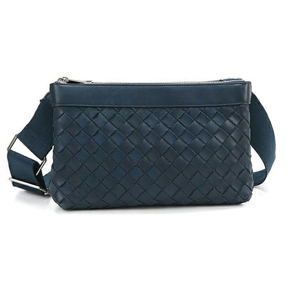 中古 ボッテガ・ヴェネタ 斜め掛け ショルダーバッグ ユニセックス ブランド BOTTEGA VENETA イントレチャート  レザー グリーン USDBO120029011