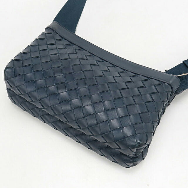 中古 ボッテガ・ヴェネタ 斜め掛け ショルダーバッグ ユニセックス ブランド BOTTEGA VENETA イントレチャート  レザー グリーン USDBO120029011