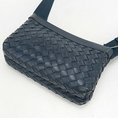 中古 ボッテガ・ヴェネタ 斜め掛け ショルダーバッグ ユニセックス ブランド BOTTEGA VENETA イントレチャート  レザー グリーン USDBO120029011