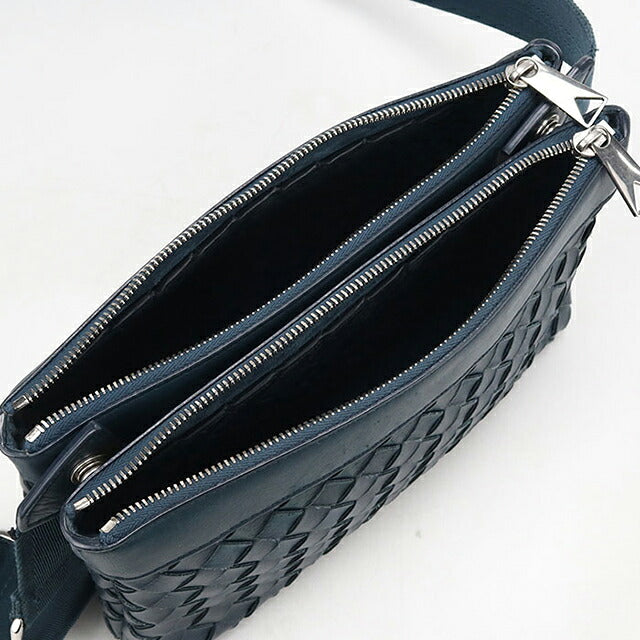 中古 ボッテガ・ヴェネタ 斜め掛け ショルダーバッグ ユニセックス ブランド BOTTEGA VENETA イントレチャート  レザー グリーン USDBO120029011