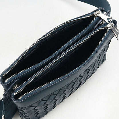 中古 ボッテガ・ヴェネタ 斜め掛け ショルダーバッグ ユニセックス ブランド BOTTEGA VENETA イントレチャート  レザー グリーン USDBO120029011