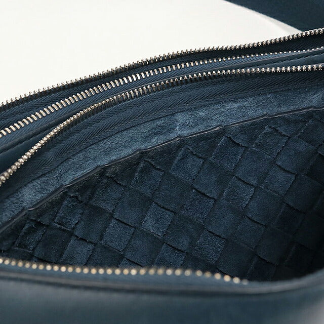中古 ボッテガ・ヴェネタ 斜め掛け ショルダーバッグ ユニセックス ブランド BOTTEGA VENETA イントレチャート  レザー グリーン USDBO120029011