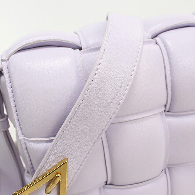 中古 ボッテガ・ヴェネタ ショルダーバッグ レディース ブランド BOTTEGA VENETA パデッド カセット  レザー 591970 パープル USDBO120037011