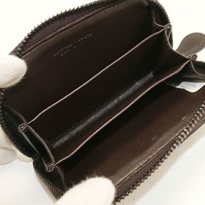 中古 ボッテガ・ヴェネタ 小銭入れ ユニセックス ブランド BOTTEGA VENETA イントレチャート ジップコインケース ブラウン USDBO120169011