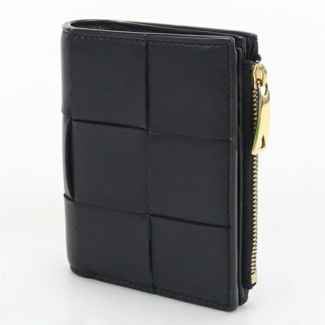 中古 ボッテガ・ヴェネタ 二つ折り財布 二折財布 コンパクト レディース ブランド BOTTEGA VENETA カセット スモール 二つ折りウォレット 742698 USDBO120180011