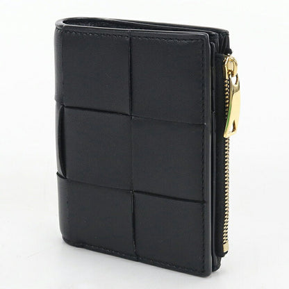 中古 ボッテガ・ヴェネタ 二つ折り財布 二折財布 コンパクト レディース ブランド BOTTEGA VENETA カセット スモール 二つ折りウォレット 742698 USDBO120180011