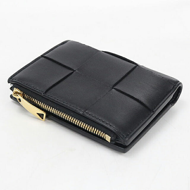 中古 ボッテガ・ヴェネタ 二つ折り財布 二折財布 コンパクト レディース ブランド BOTTEGA VENETA カセット スモール 二つ折りウォレット 742698 USDBO120180011