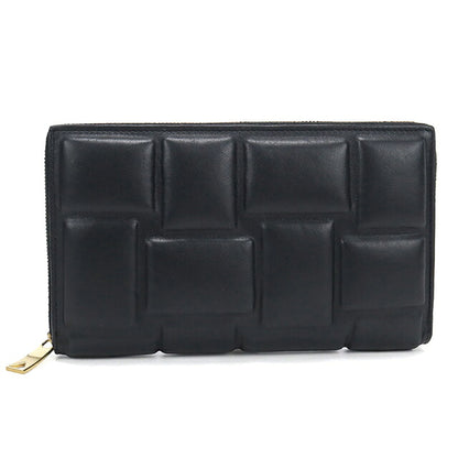 中古 ボッテガ・ヴェネタ 長財布ラウンドファスナー レディース ブランド BOTTEGA VENETA  ジップアラウンドウォレット レザー ブラック USDBO120384011