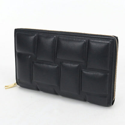 中古 ボッテガ・ヴェネタ 長財布ラウンドファスナー レディース ブランド BOTTEGA VENETA  ジップアラウンドウォレット レザー ブラック USDBO120384011