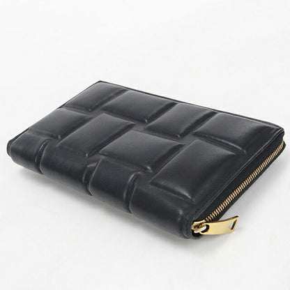 中古 ボッテガ・ヴェネタ 長財布ラウンドファスナー レディース ブランド BOTTEGA VENETA  ジップアラウンドウォレット レザー ブラック USDBO120384011