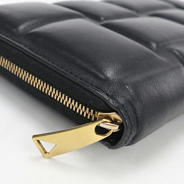 中古 ボッテガ・ヴェネタ 長財布ラウンドファスナー レディース ブランド BOTTEGA VENETA  ジップアラウンドウォレット レザー ブラック USDBO120384011