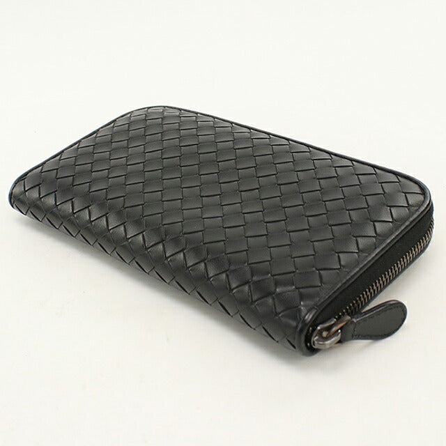 二手 Bottega Veneta 长钱包 圆形拉链 男士品牌 BOTTEGA VENETA Intrecciato 114076 黑色 USDBO120518011