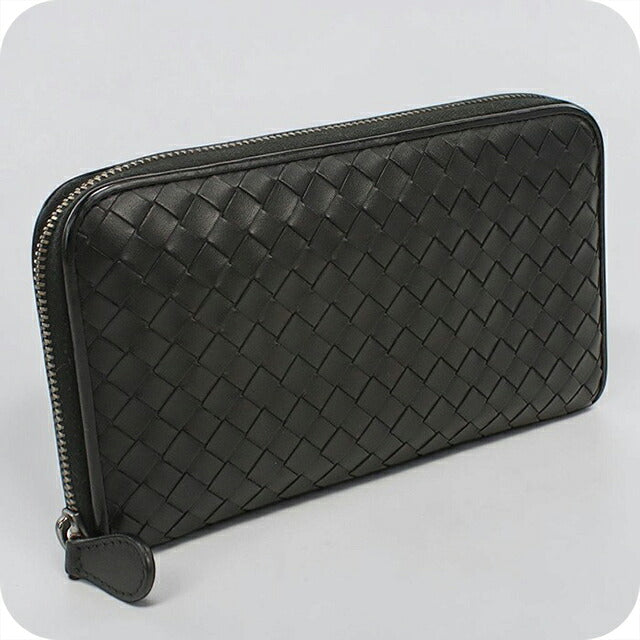 二手 Bottega Veneta 长钱包 圆形拉链 男士品牌 BOTTEGA VENETA Intrecciato 114076 黑色 USDBO120518011