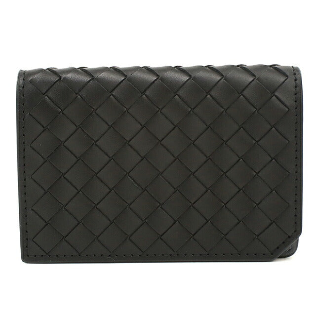 中古 ボッテガ・ヴェネタ 名刺入れ メンズ ブランド BOTTEGA VENETA イントレチャート ピッコロ カードケース ブラック USDBO120569011