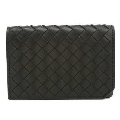 中古 ボッテガ・ヴェネタ 名刺入れ メンズ ブランド BOTTEGA VENETA イントレチャート ピッコロ カードケース ブラック USDBO120569011