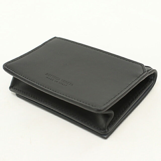 中古 ボッテガ・ヴェネタ 名刺入れ メンズ ブランド BOTTEGA VENETA イントレチャート ピッコロ カードケース ブラック USDBO120569011