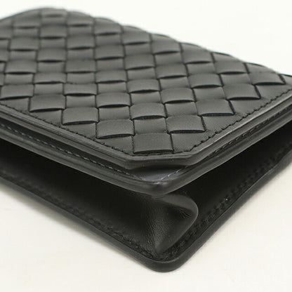 中古 ボッテガ・ヴェネタ 名刺入れ メンズ ブランド BOTTEGA VENETA イントレチャート ピッコロ カードケース ブラック USDBO120569011