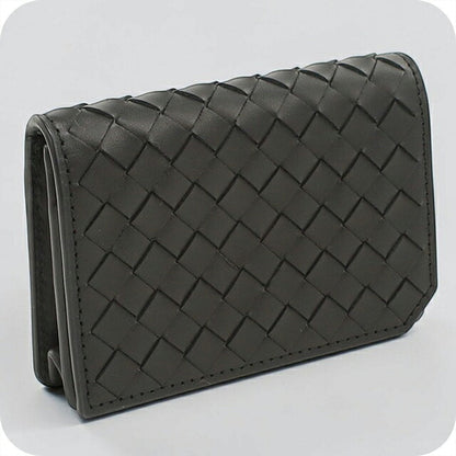 中古 ボッテガ・ヴェネタ 名刺入れ メンズ ブランド BOTTEGA VENETA イントレチャート ピッコロ カードケース ブラック USDBO120569011