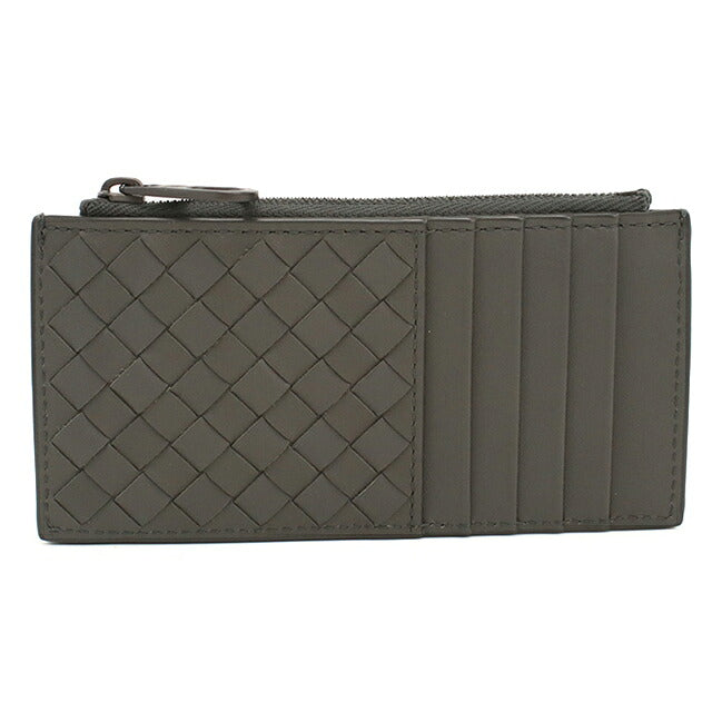 中古 ボッテガ・ヴェネタ 小銭入れ メンズ ブランド BOTTEGA VENETA イントレチャート フラグメントケース レザー 566430 グレー USDBO120571011