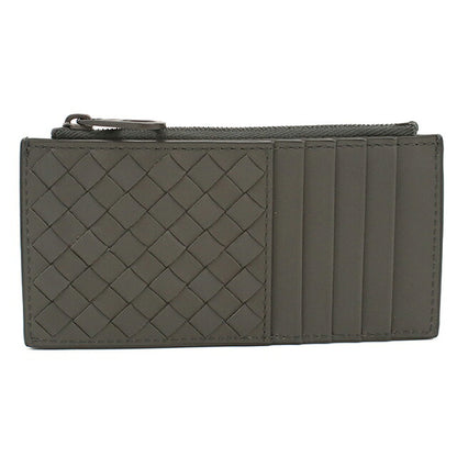 中古 ボッテガ・ヴェネタ 小銭入れ メンズ ブランド BOTTEGA VENETA イントレチャート フラグメントケース レザー 566430 グレー USDBO120571011