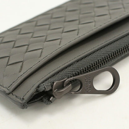 中古 ボッテガ・ヴェネタ 小銭入れ メンズ ブランド BOTTEGA VENETA イントレチャート フラグメントケース レザー 566430 グレー USDBO120571011