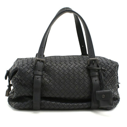 中古 ボッテガヴェネタ ミニボストン レディース ブランド BOTTEGA VENETA イントレチャート レザー ブラック バッグ USDBO94029011