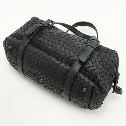 中古 ボッテガヴェネタ ミニボストン レディース ブランド BOTTEGA VENETA イントレチャート レザー ブラック バッグ USDBO94029011