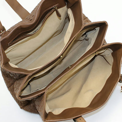 中古 ボッテガヴェネタ トートバッグ レディース ブランド BOTTEGA VENETA イントレチャート ローマバッグ レザー 171265 ブラウン バッグ USDBO95212011
