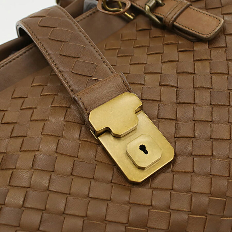 中古 ボッテガヴェネタ トートバッグ レディース ブランド BOTTEGA VENETA イントレチャート ローマバッグ レザー 171265 ブラウン バッグ USDBO95212011
