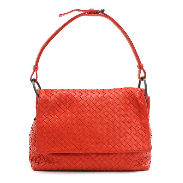 中古 ボッテガヴェネタ ショルダーバッグ レディース ブランド BOTTEGA VENETA イントレチャート ワンショルダー レザー レッド バッグ USDBO95331011