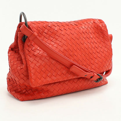 中古 ボッテガヴェネタ ショルダーバッグ レディース ブランド BOTTEGA VENETA イントレチャート ワンショルダー レザー レッド バッグ USDBO95331011