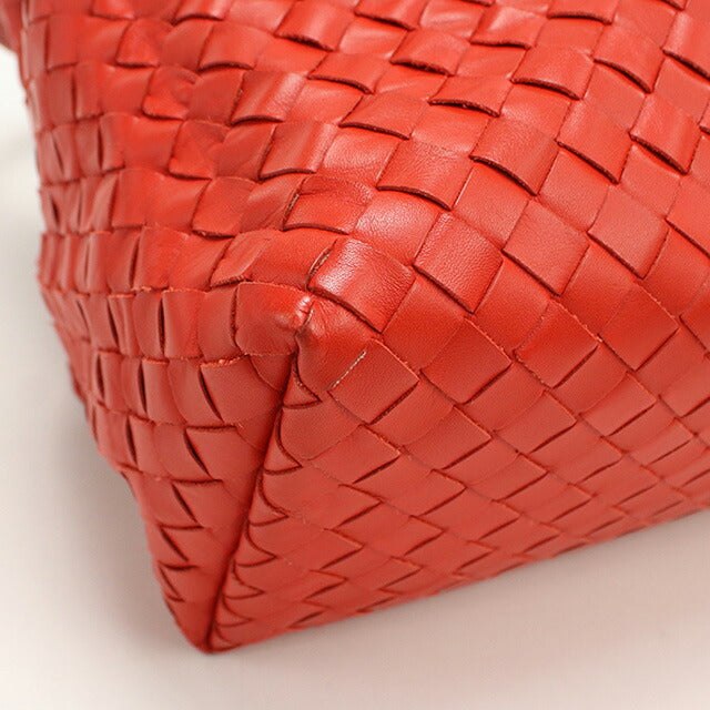 中古 ボッテガヴェネタ ショルダーバッグ レディース ブランド BOTTEGA VENETA イントレチャート ワンショルダー レザー レッド バッグ USDBO95331011