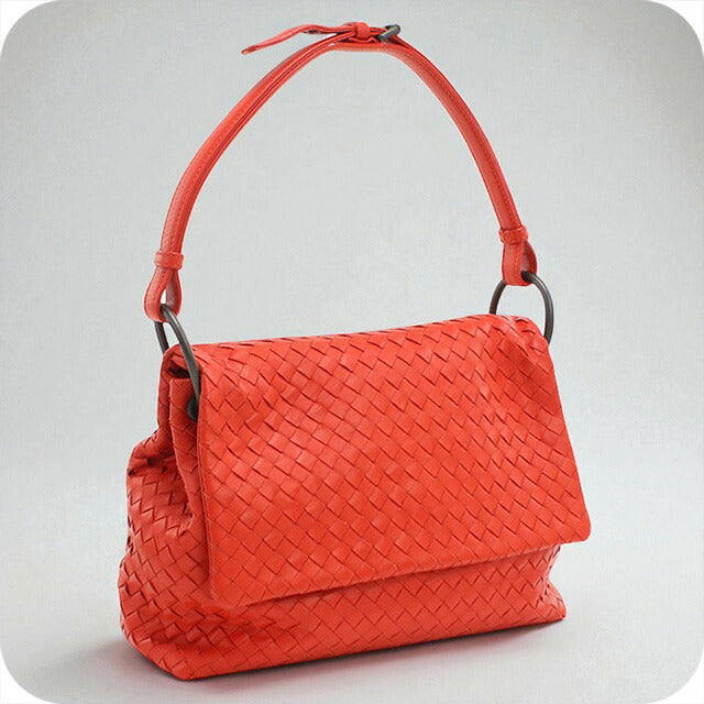 中古 ボッテガヴェネタ ショルダーバッグ レディース ブランド BOTTEGA VENETA イントレチャート ワンショルダー レザー レッド バッグ USDBO95331011